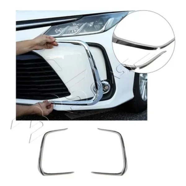 ServetDizaynOto Toyota Corolla Uyumlu 2019 Ve Üzeri Krom Ön Sis Kaşı 2 Parça Paslanmaz Çelik