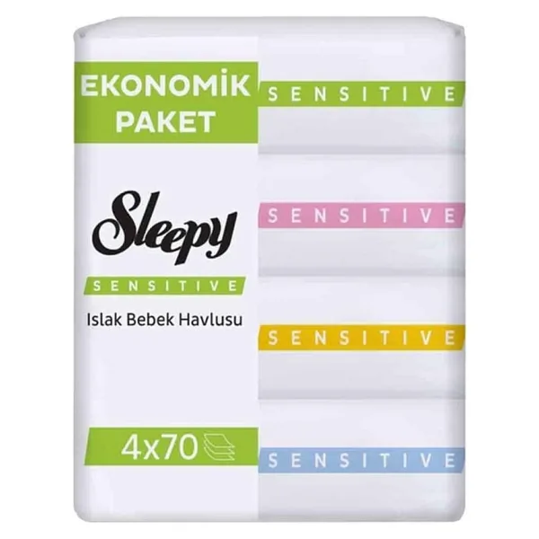 Sleepy Sensitive 70 Yaprak 4'lü Paket Islak Mendil