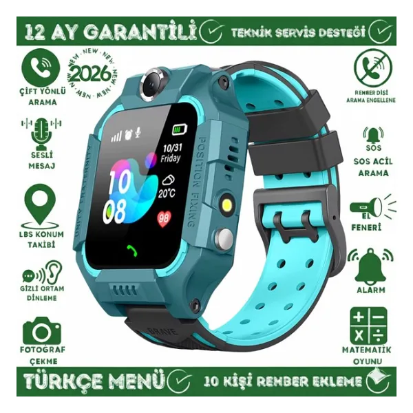 SMART BEST SMARTBEST Y-10 Lbs Konumlu Çocuk Takip Saati Sim Kartlı Arama, Kameralı, Gizli Dinleme Özellikli