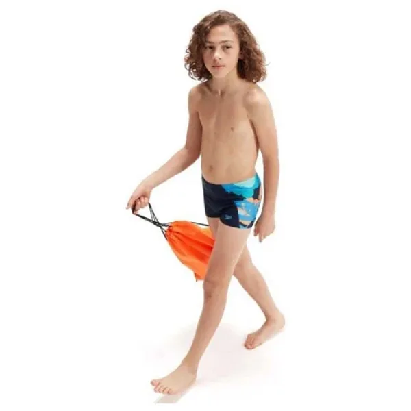 Speedo Allover Leg Aquashort Erkek Çocuk Yüzücü Mayosu Lacivert-mavi Lacivert-mavi