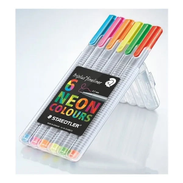 Staedtler Triplus Fineliner 0.3 mm Neon 6'lı Keçeli Kalem Seti