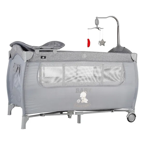 Sunny Baby Joy Plus Gri Oyun Parkı Tekerlekli Portatif Tasarım 70 x 120 cm Kolay Kurulum