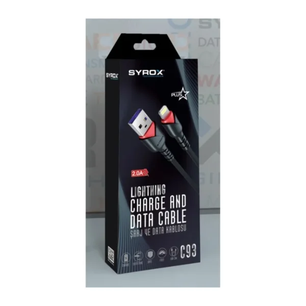Syrox C93 1 m USB to Lightning Şarj Kablosu
