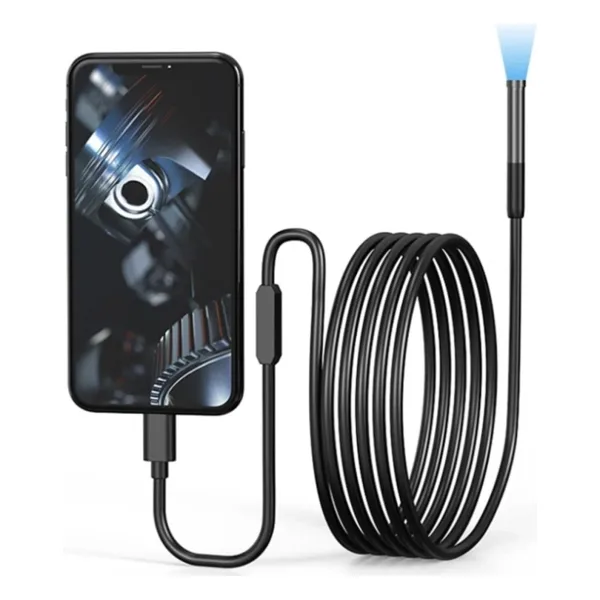 Tokurtech ios-Iphone Uyumlu Yılan Endoskop Kamera Full Hd 10 Mt Su Geçirmez Ledli Sert Kablo 7 Mm