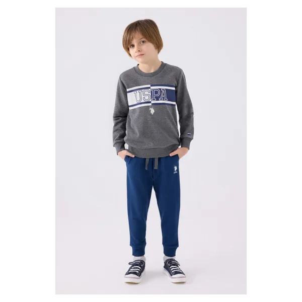 U.S. Polo Assn. 1900 Erkek Çocuk Pijama Takımı - Lacivert - 9 - 10 Yaş