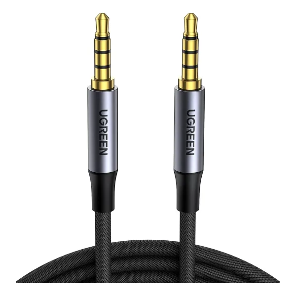 Ugreen 3.5mm Hi-Fi Erkek to Erkek TRRS Aux Ses ve Mikrofon Kablosu 2 Metre