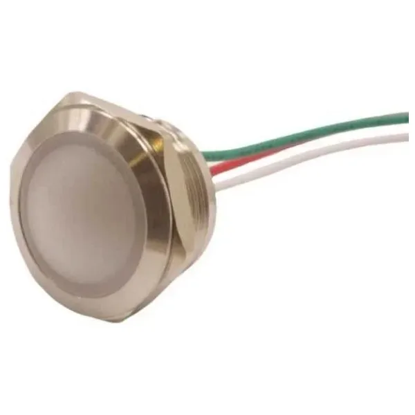 WD19L-P2/RG+ 19mm 12-24V Kablolu Metal Sinyal Lambası - 2 Renk Anot