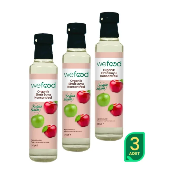 Wefood Organik Elma Suyu Konsantresi 340 gr 3'lü