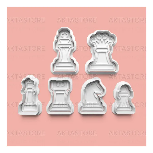 Aktastore Satranç Seti Kurabiye Kalıbı Ve Şeker Hamuru Kalıbı 6'Lı Set