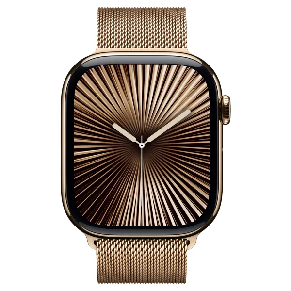 Apple Watch Series 10 GPS + Cellular 46mm Altın Rengi Titanyum Kasa ve Altın Rengi Milano Loop Kordon Akıllı Saat