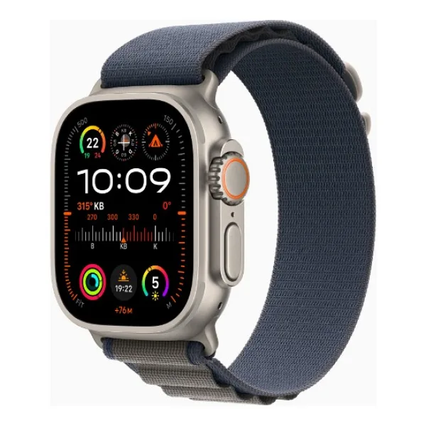 Apple Watch Ultra 2 GPS + Cellular 49mm Natürel Titanyum Kasa ve Mavi-Alpine Loop Kordon Akıllı Saat