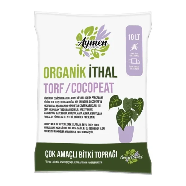 Aymen Çiçekçilik 10 Litre Ithal Torf Cocopeat Ponza Taşı Özel Karışım Saksı Harcı Bitki Toprağı - Kokopit 10 litre