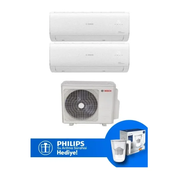 Bosch Multi Split İnverter Klima 18000 Btu 1 Dış + 2 İç Ünite 12+12 Btu (Su Arıtma Sürahisi Hediyeli)