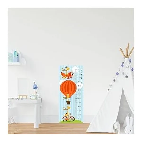 Çocuk Odası Bebek Odası Boy Ölçer Boy Cetveli Sticker Uçan Zürafa