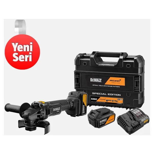 Dewalt DCG45MP2T McLaren F1 18 V 125 mm Çift Akülü 5 Ah Taşlama Makinesi