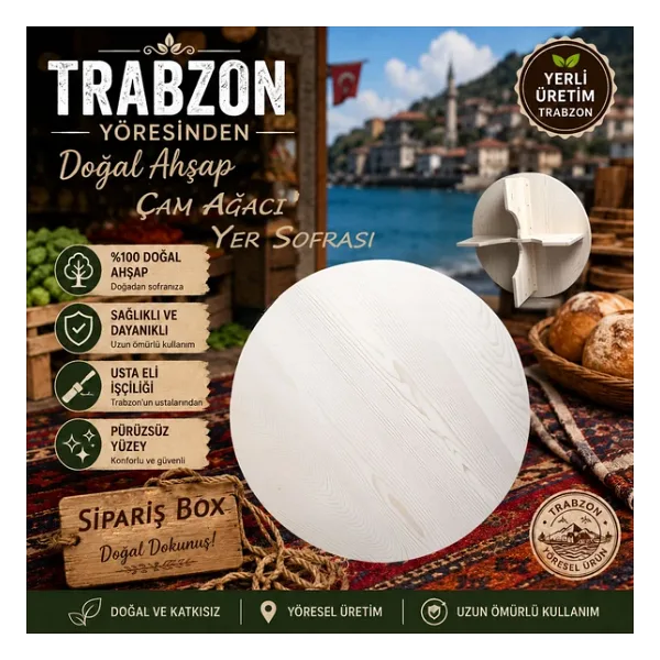 Doğal Masif Çam Çok Amaçlı Ahşap Yer Sofrası