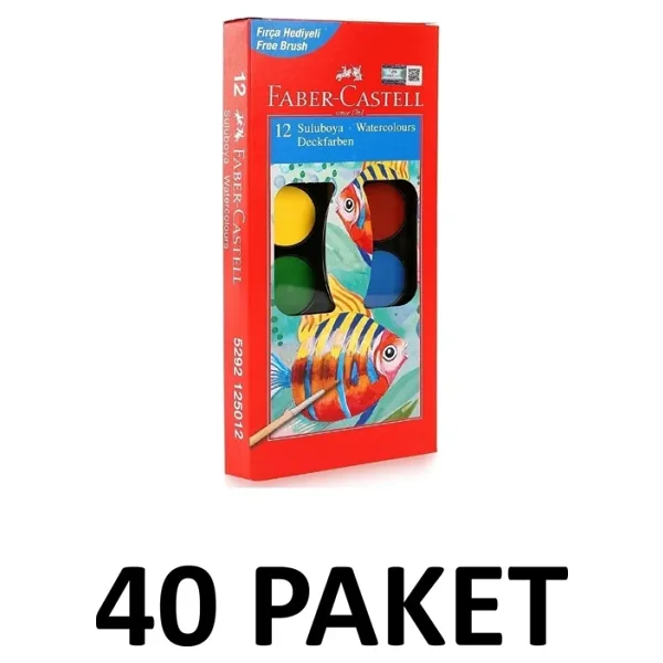 Faber-Castell 40 Paket Sulu Boya 12 Li Küçük Boy