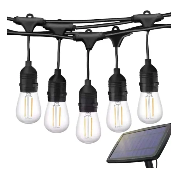 Forlife Güneş Enerjili Solar 5 Adet S14 LED Ampullü 5 Metre LED Işık Seti