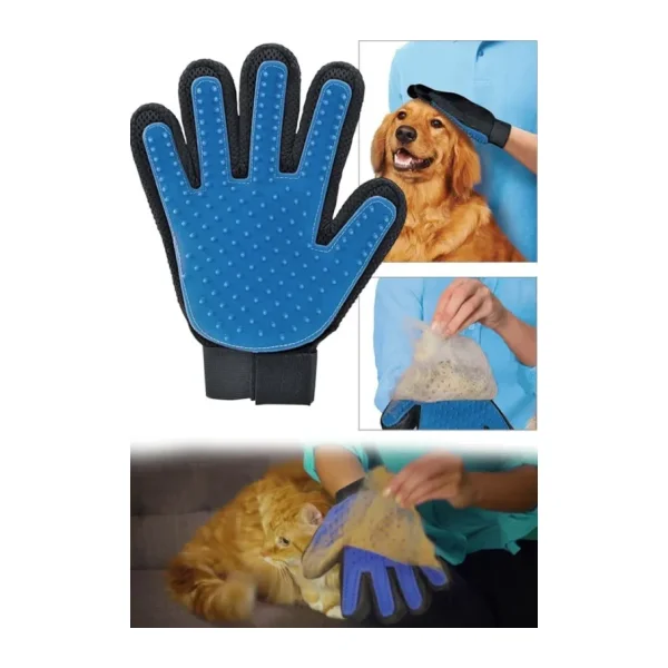 Glipet Kedi Köpek Tüy Toplama Eldiveni Mavi
