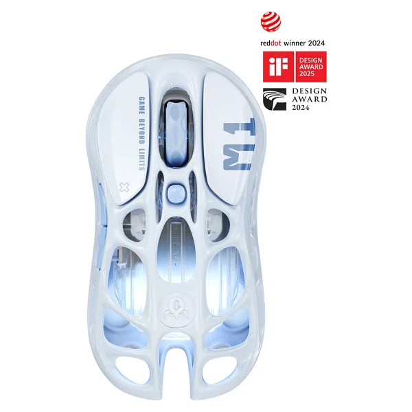 GravaStar Mercury M1 Pro Special Edition Mavi Şarjlı Makrolu Optik Kablolu/Kablosuz Oyuncu Mouse