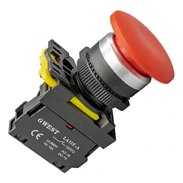 Gwest A5-01M 22mm Kayıcı Stop Mantar Buton Kırmızı 1NC