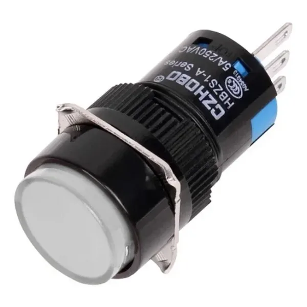 HBZS1-A AY-11Z 16mm Anahtarlı Buton - Beyaz