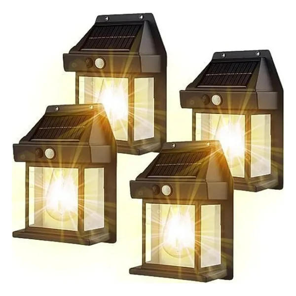 Hubstein 4 Adet 2024 Model Suya Dayanıklı Harekete Duyarlı Güneş Enerjili Solar LED Dış Mekan Bahçe Lambası