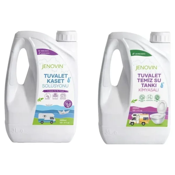 Jenovin Sifon Temizliği Karavan & Tekne Tuvalet Kimyasalı 3L Katı Atık Parçalama Lavanta Kokusu