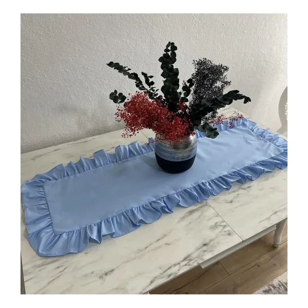 LILYUM Pamuk Polyester Fırfırlı Runner 40x110 Cm