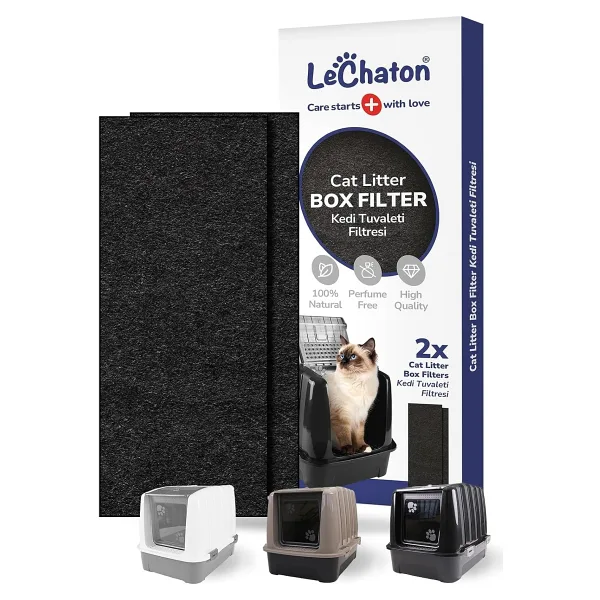 Lüks Kapalı Kedi Tuvaleti Için 2'li Filtre Dikdörtgen 6,5x18 cm (3 mm)