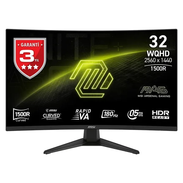 MSI MAG 321CQF E18 31.5" 0.5 ms 2K Curved 180 Hz Oyuncu Monitörü