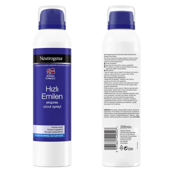 Neutrogena Hızlı Emilen Ekspres Vücut Spreyi 200 ml