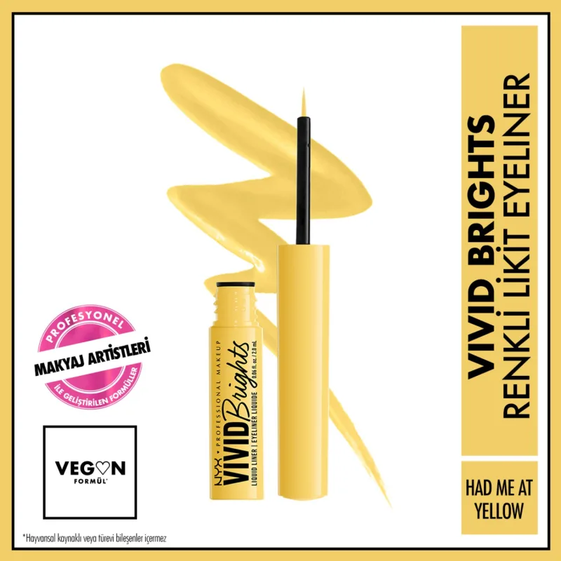 NYX Professional Makeup Vivid Brights Matte 03 Had Me At Yellow Likit Eyeliner