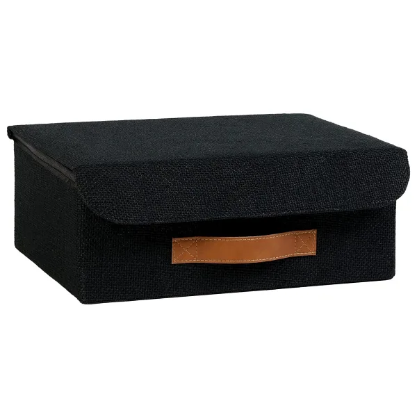 Ocean Home Textile Ocean Home Textile Çekmece İçi Siyah Renk Jüt Kapaklı Kutu 30 X 23 X 11 Cm
