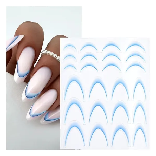 Ombre Efekt French Tırnak Sticker Mavi Nail Art Sd-1948