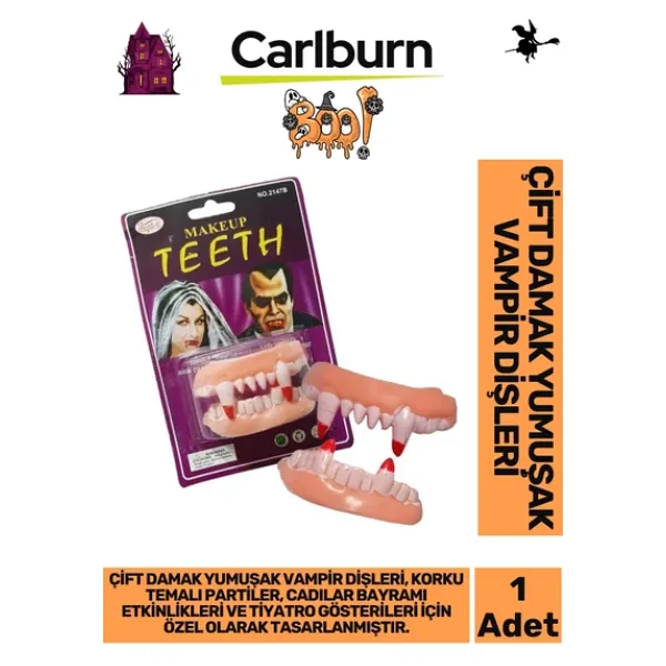 Özel Üretim Korku Temalı Partiler Halloween Yumuşak Esnek Tiyatro Çift Damak Yumuşak Vampir Dişleri