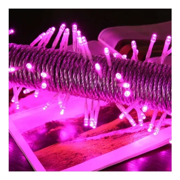 PEMBE YILBAŞI AĞACI IŞIĞI 10 METRE PEMBE LED IŞIK 100 LED LAMBALI FİŞLİ NOEL IŞIĞI YILBAŞI IŞIĞI