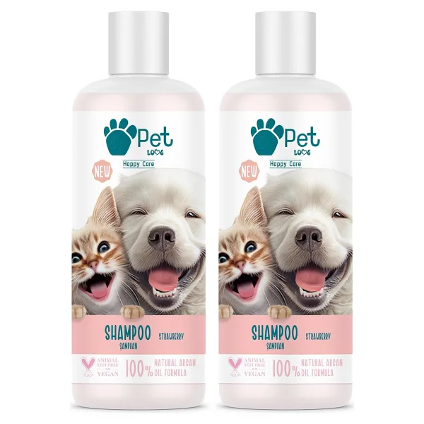 Pet Love Şampuan Çilek 2x250 Ml %100 Doğal Argan Yağlı