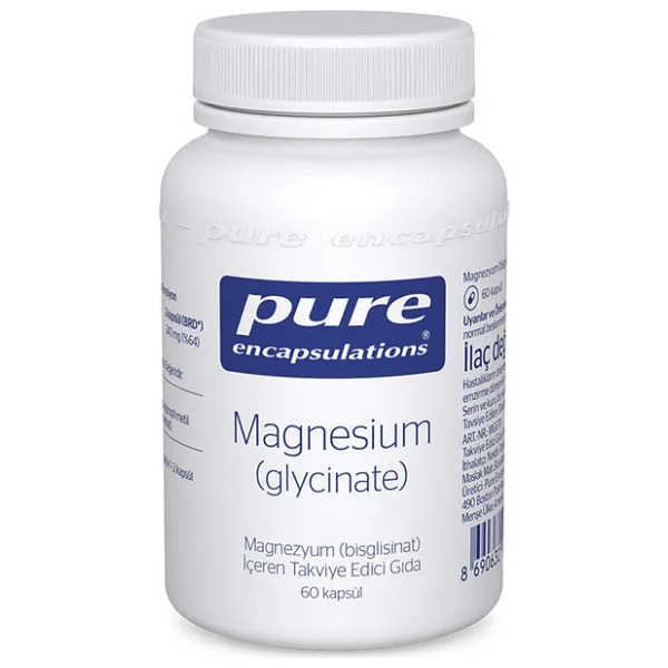 Pure Encapsulations Magnesium (Glycinate) 60 Kapsül Yetişkinler İçin Aromasız Takviye Gıda