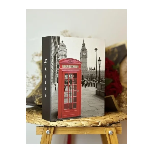 Rabsev Fotoğraf Albümü 10X15cm 200 Fotoğraf Kapasiteli Renkli Telephone Desenli Anı Albümü