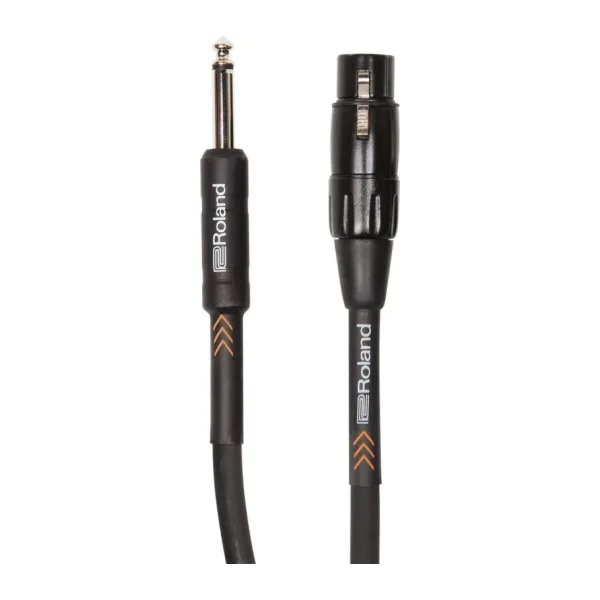 Roland Black Serisi simetrik mikrofon kablosu - XLR - 1/4 inç bağlantılı, 6 m / 20 ft. - RMC-B20-HIZ, siyah
