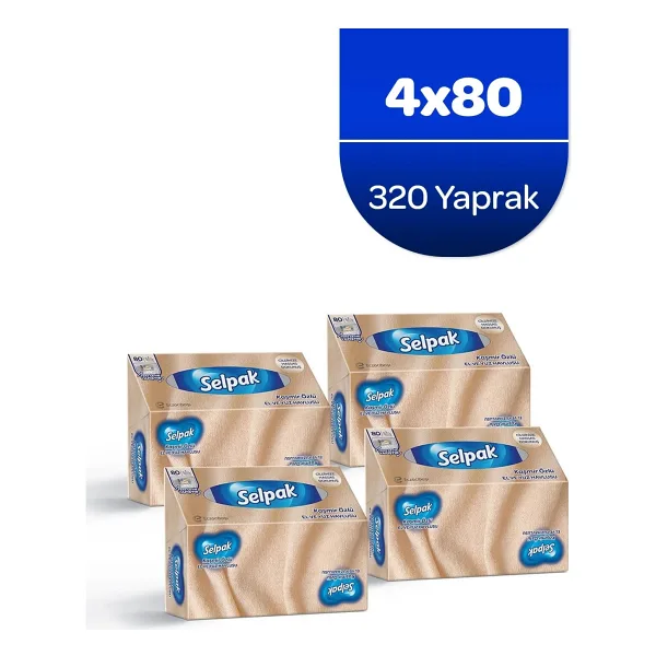 Selpak El ve Yüz Havlusu Kutulu Kaşmir Özlü 4x80 Yaprak