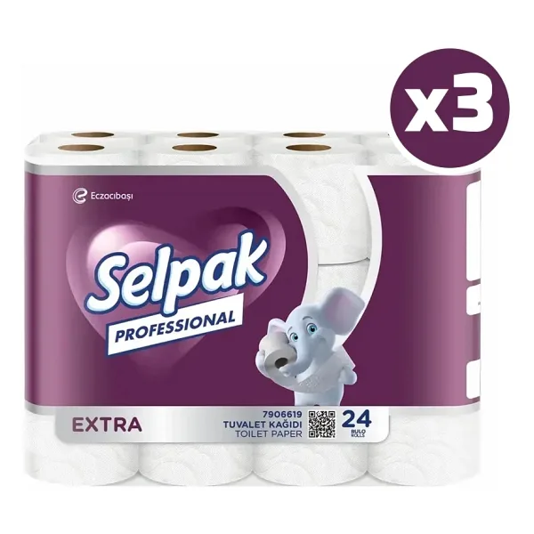 Selpak Profesyonel Premium Tuvalet Kağıdı Extra 24'lü x 3 Adet (7906647)