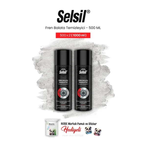 Selsil Fren Balata Temizleyici Sprey, 500 Ml 2 Adet Ve Rosie Pamuk 500 ML
