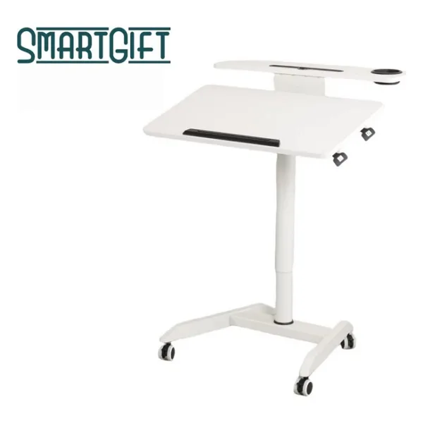 Smartgift Yüksekliği ve Eğimi Ayarlanabilen Çalışma Masası Laptop Sehpası (Beyaz) - 70cmx40cm