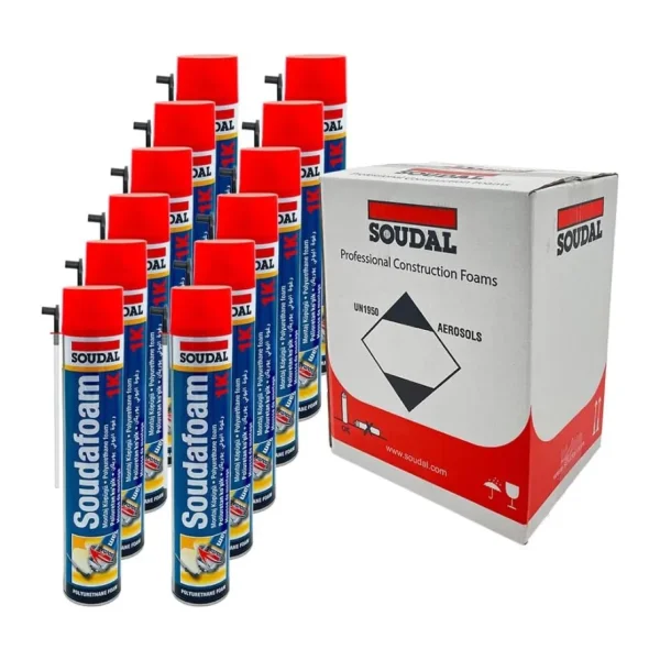 Soudal Soudafoam 1K Poliüretan Montaj Köpük 600 gr. - 12'li Paket