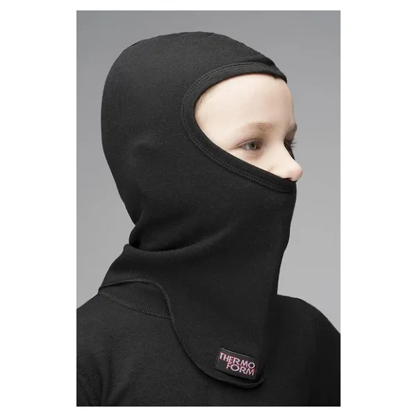 Thermoform Heavy Çocuk Unisex Soğuk Geçirmez Kışlık Balaklava Kar, Kayak Maskesi Siyah