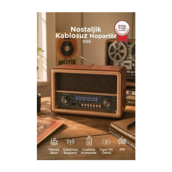 Torima D56 Ahşap Nostaljik Radyo
