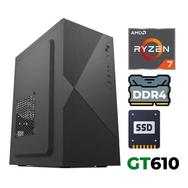 Xaser Xsr1218 Ryzen 7 5700X 16Gb Ram 512Gb Ssd 2Gb Gt610 Ultra Performanslı Ofis Bilgisayarı