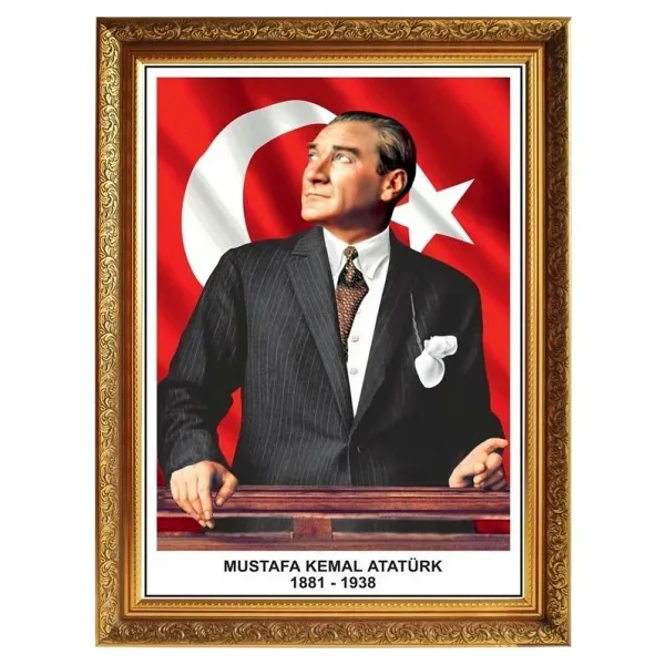 YALDIZLI ÇERÇEVELİ ATATÜRK PORTRESİ